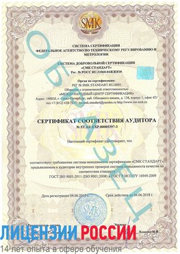 Образец сертификата соответствия аудитора №ST.RU.EXP.00005397-3 Саров Сертификат ISO/TS 16949